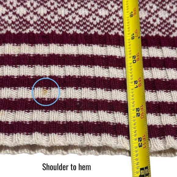 J. Crew Wool Argyle Crewneck Holiday Cabincore Cozy Nordic XS - Picture 11 of 11